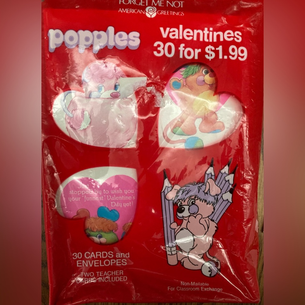 💘💌💘VINTAGE American Greetings Popples Valentine Cards - still in unopened box